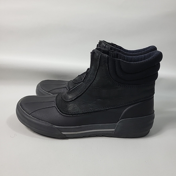 CLARKS Women's 7M Gilby Cherry Black Leather Snow Boot with Front Zipper - Picture 3 of 8